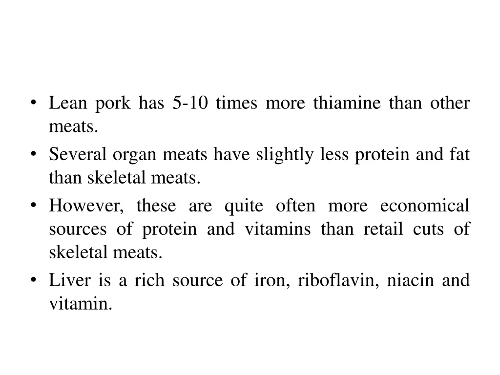 lean pork has 5 10 times more thiamine than other