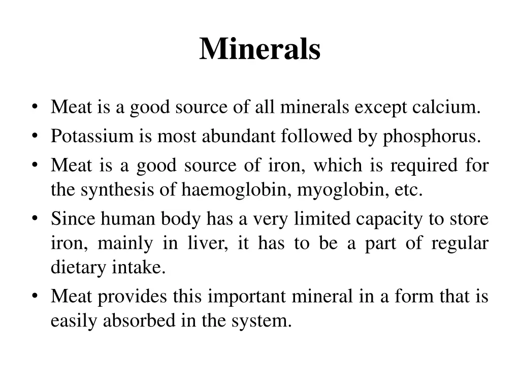 minerals