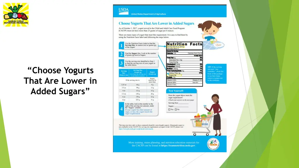 choose yogurts that are lower in added sugars