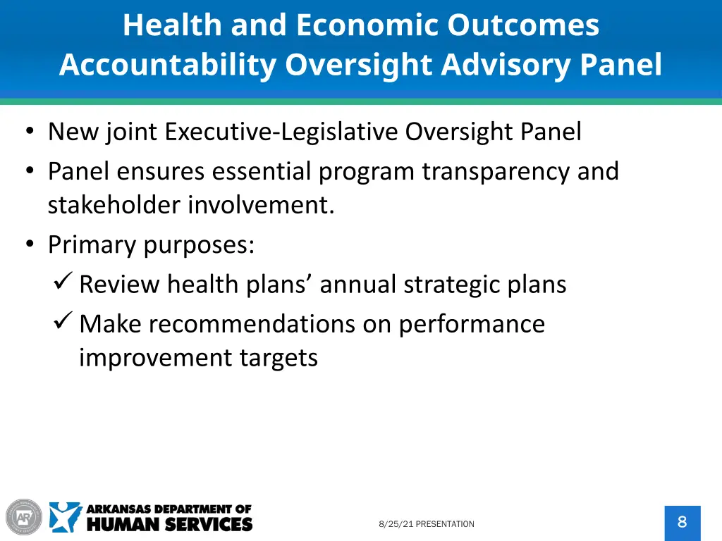 health and economic outcomes accountability