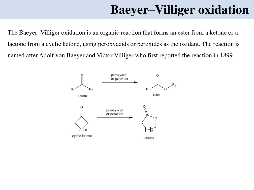 baeyer villiger oxidation