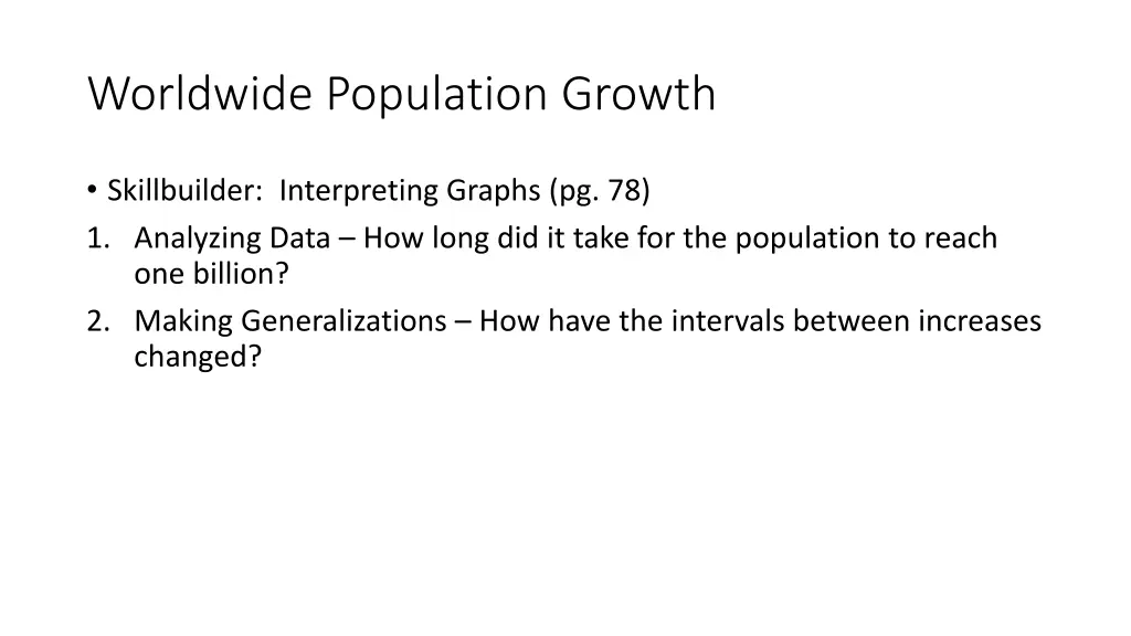 worldwide population growth