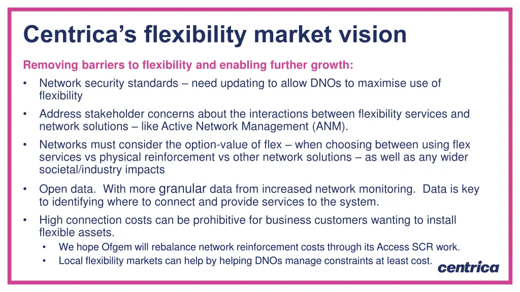 centrica s flexibility market vision