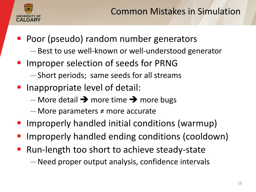 common mistakes in simulation