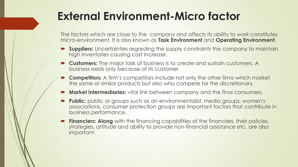 external environment micro factor