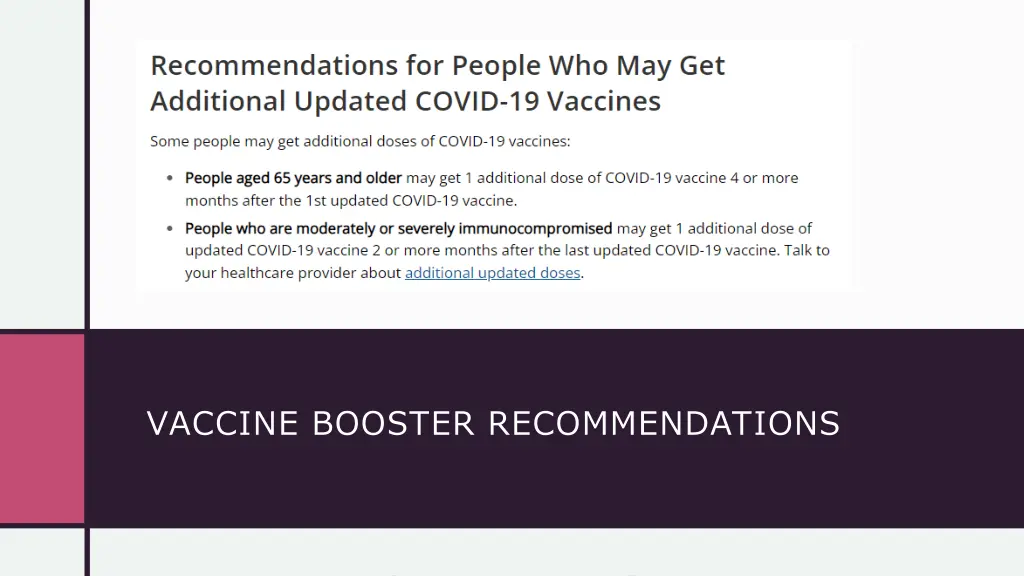 vaccine booster recommendations