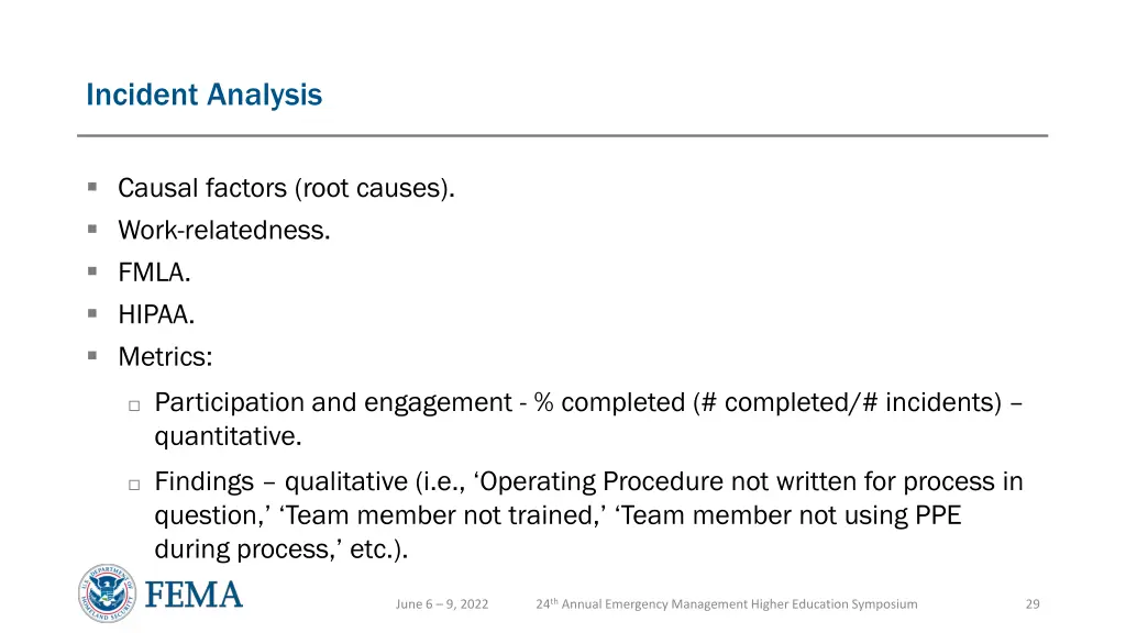 incident analysis