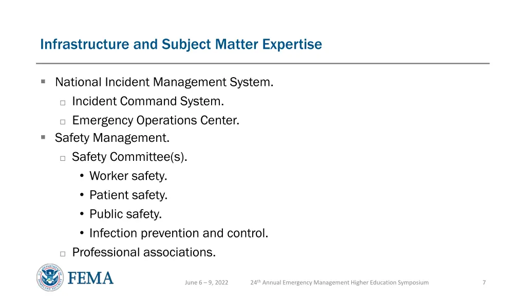 infrastructure and subject matter expertise