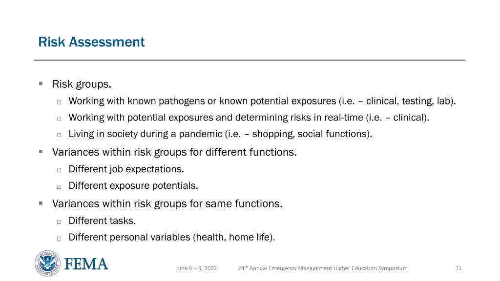 risk assessment