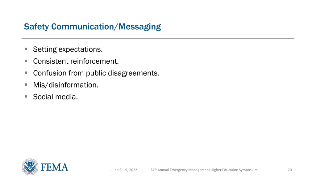 safety communication messaging