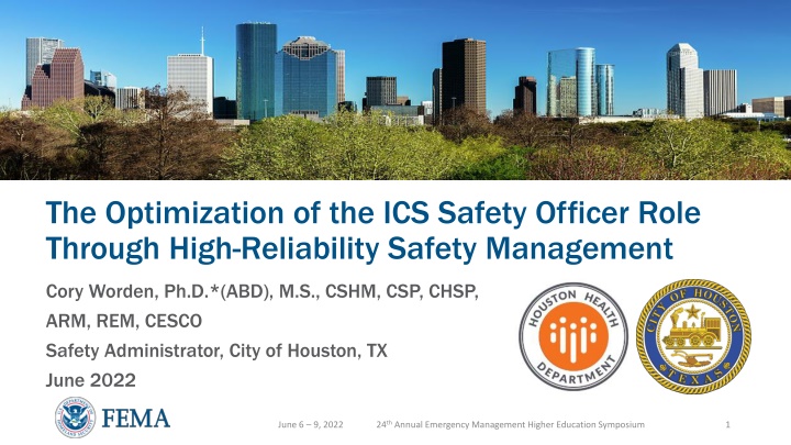 the optimization of the ics safety officer role