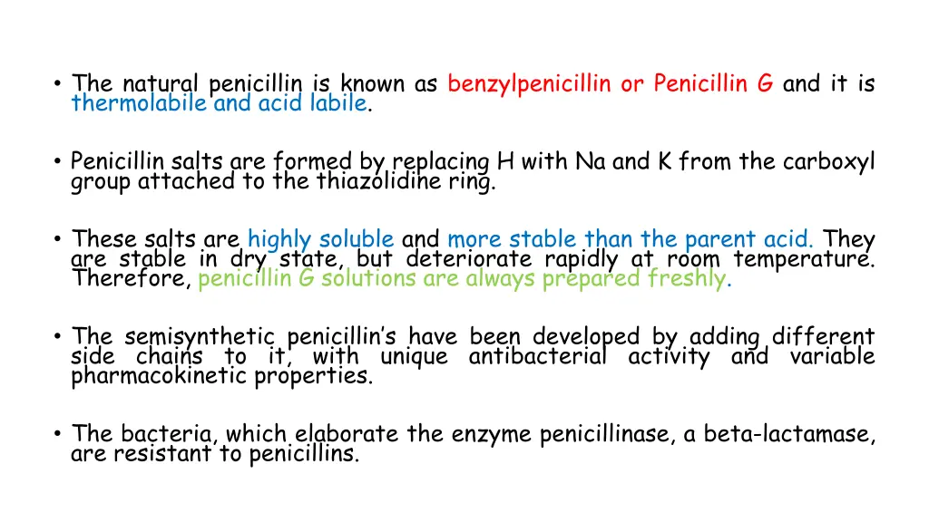 the natural penicillin is known