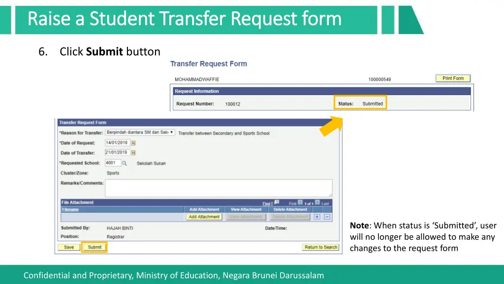 raise a student transfer request form raise 7