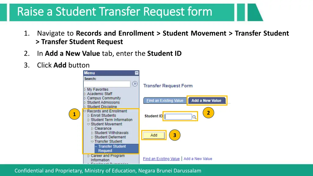 raise a student transfer request form raise