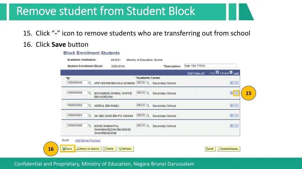 remove student from student block remove student 2