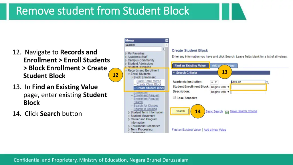 remove student from student block remove student