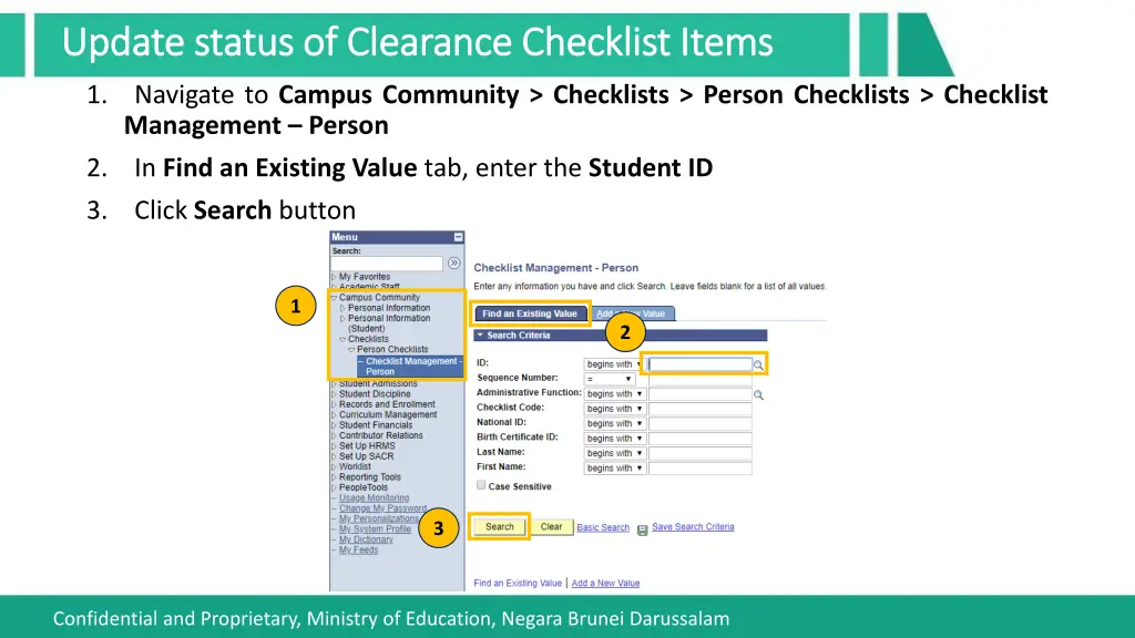 update status of clearance checklist items update 3