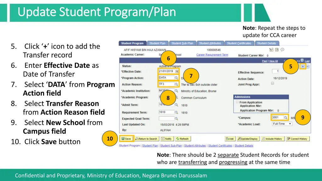 update student program plan update student 1