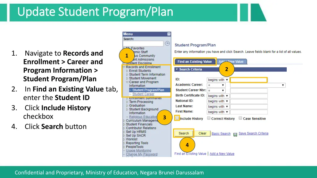 update student program plan update student