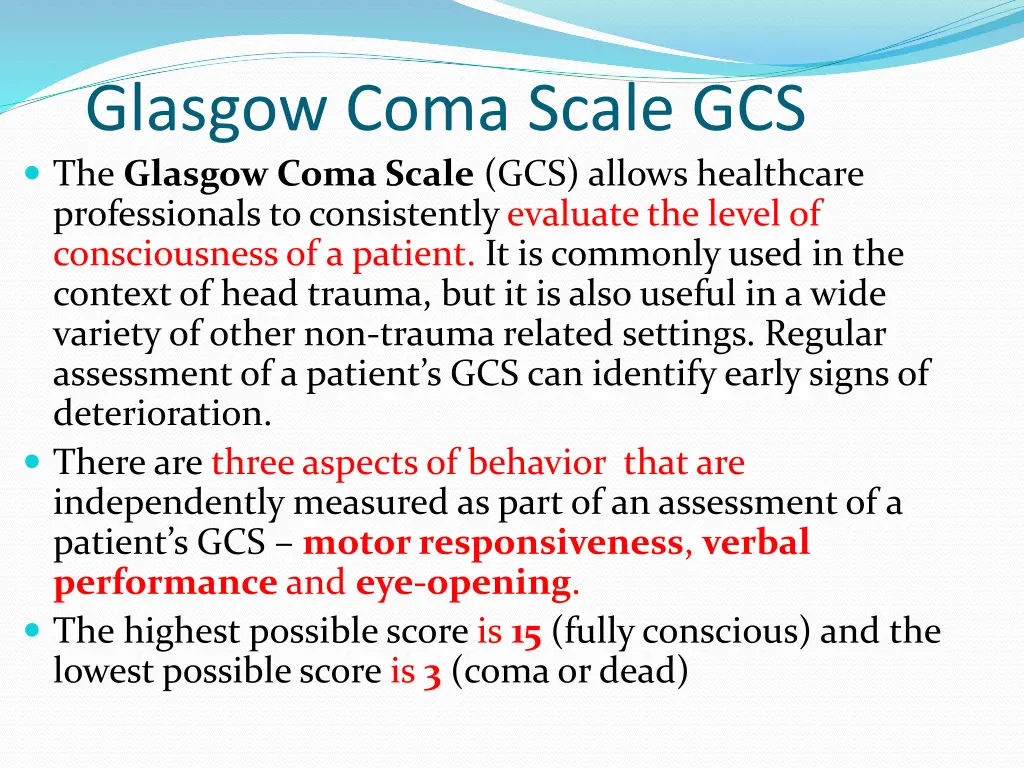 glasgow coma scale gcs the glasgow coma scale