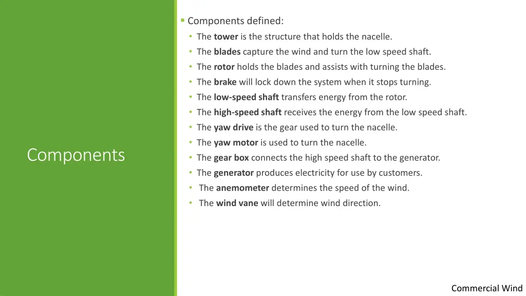 components defined the tower is the structure