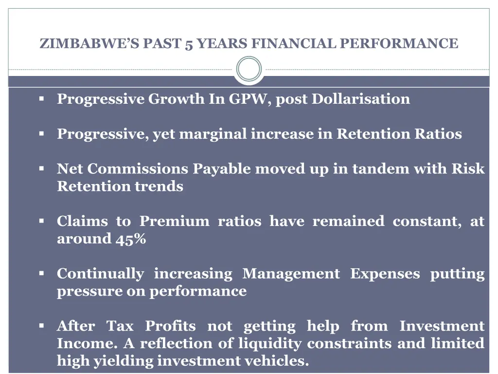 zimbabwe s past 5 years financial performance