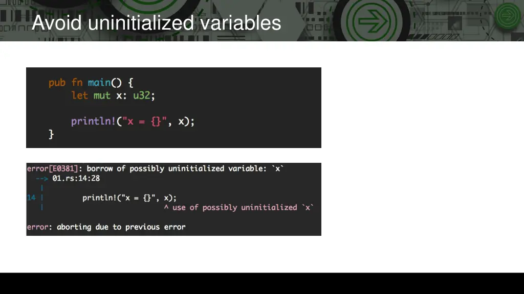 avoid uninitialized variables