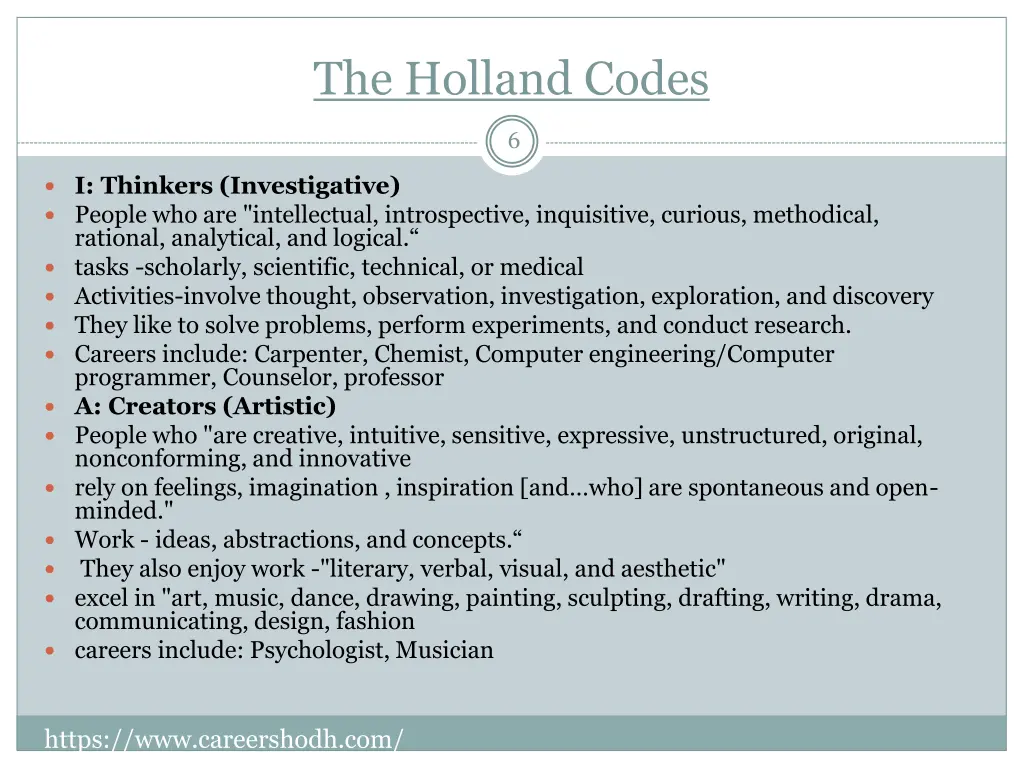 the holland codes