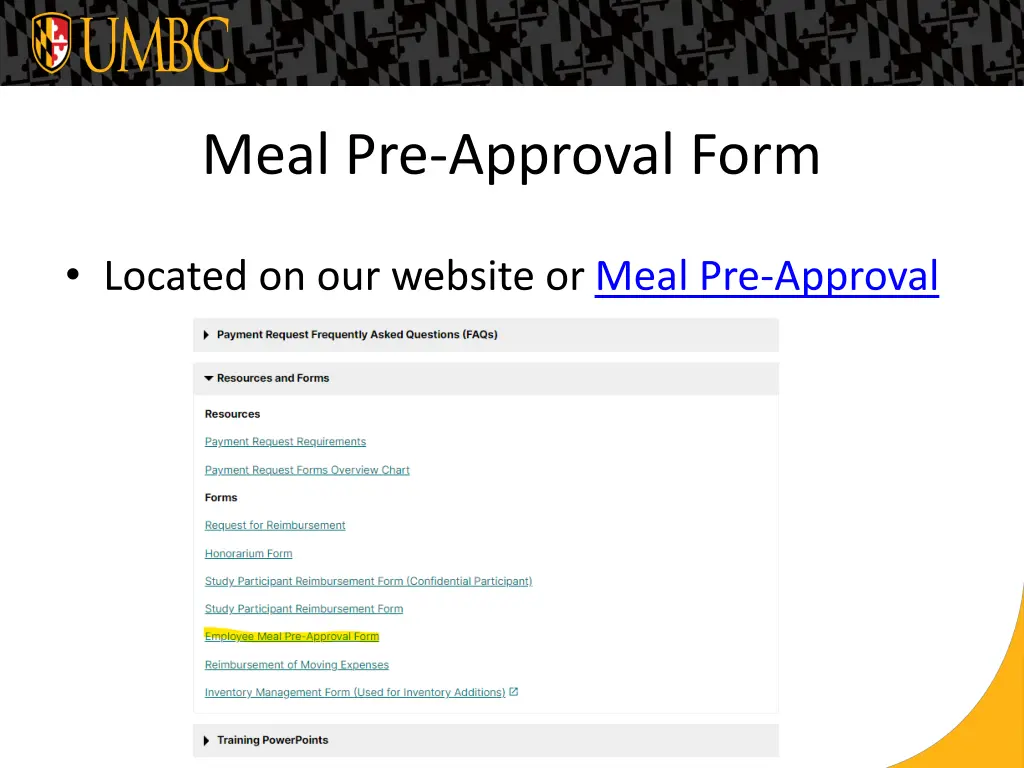 meal pre approval form 1