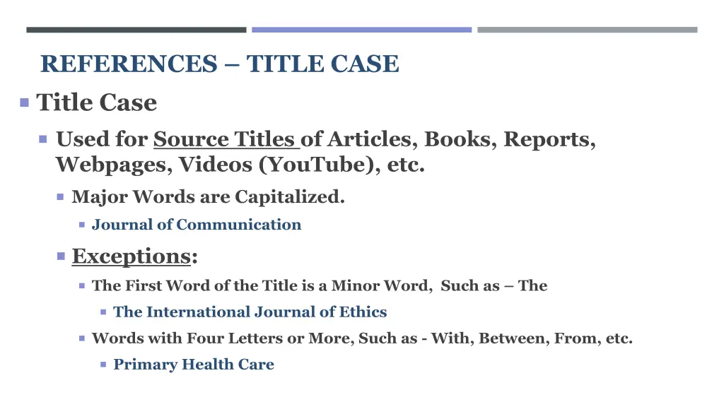 references title case title case