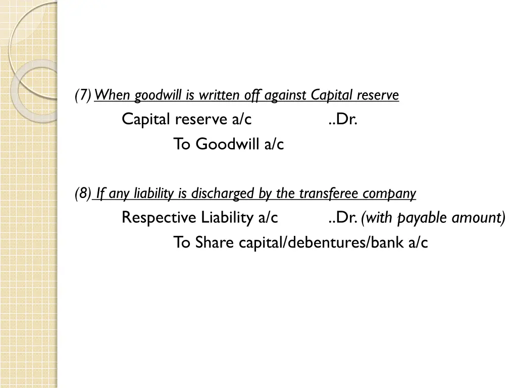 7 when goodwill is written off against capital