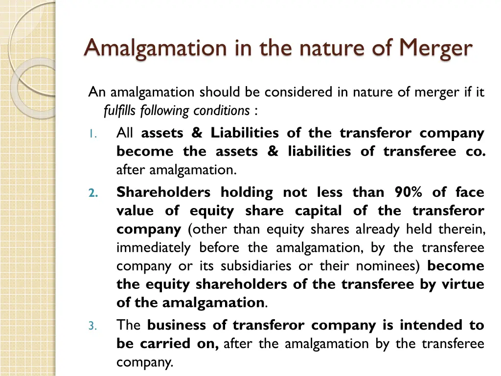 amalgamation in the nature of merger