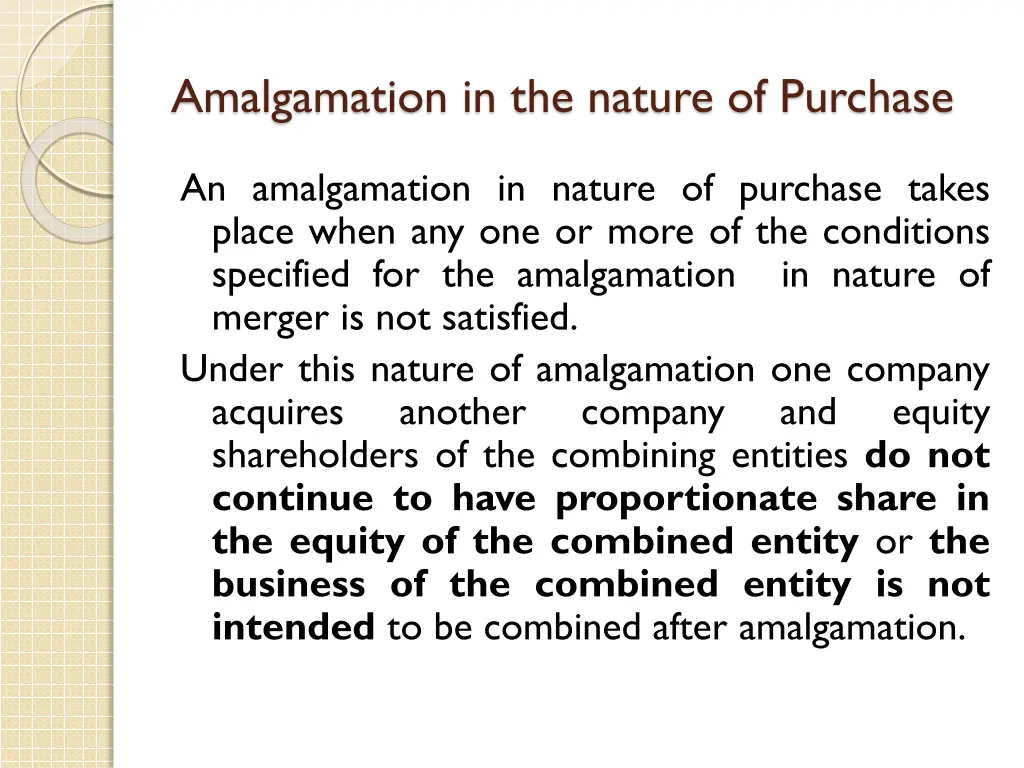 amalgamation in the nature of purchase