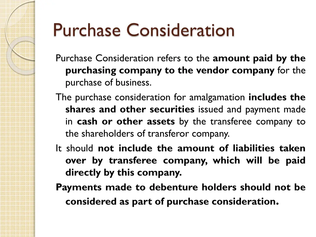 purchase consideration