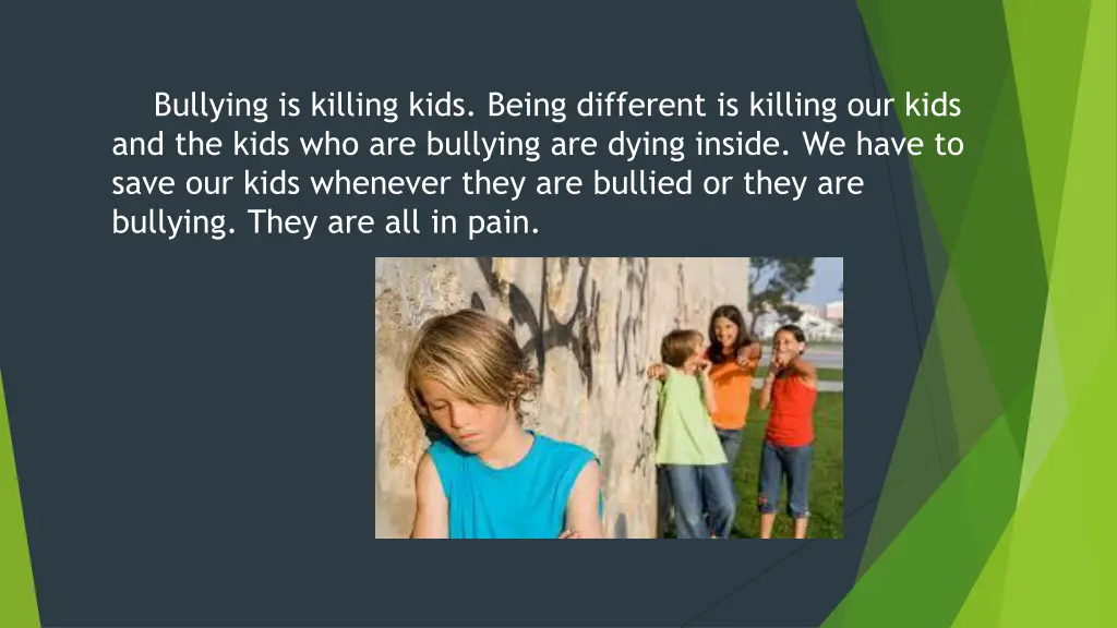 bullying is killing kids being different