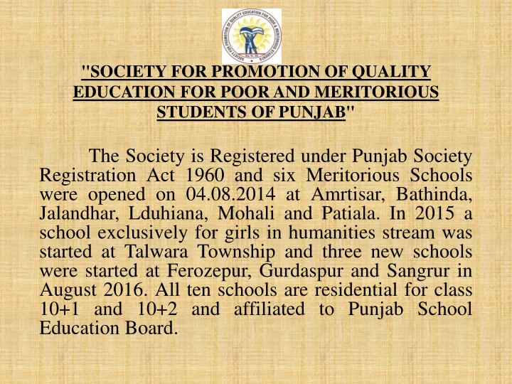 society for promotion of quality education