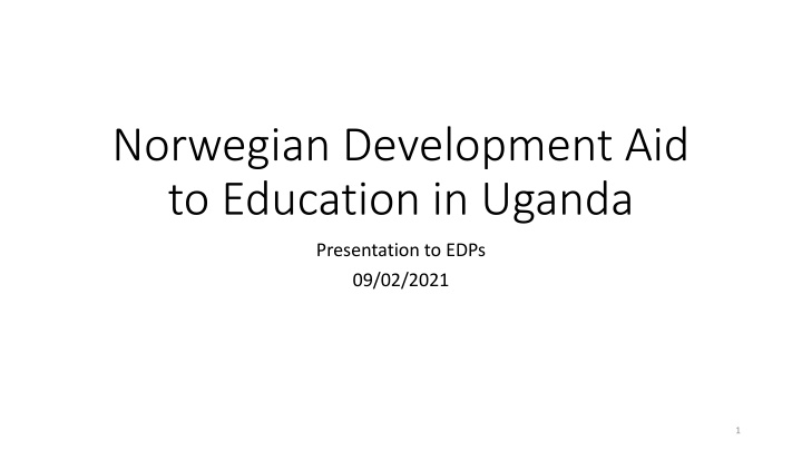 norwegian development aid to education in uganda