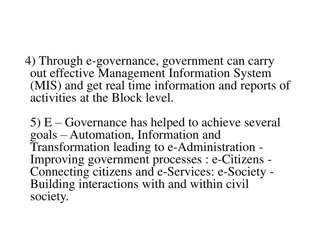 4 through e governance government can carry