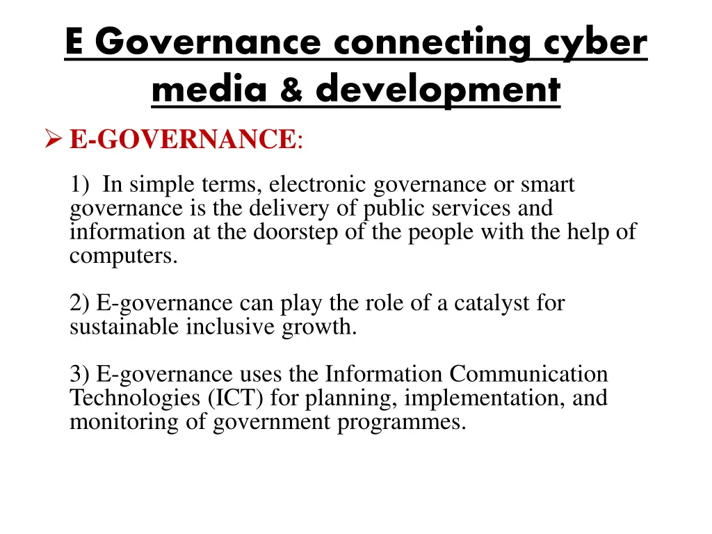 e governance connecting cyber media development