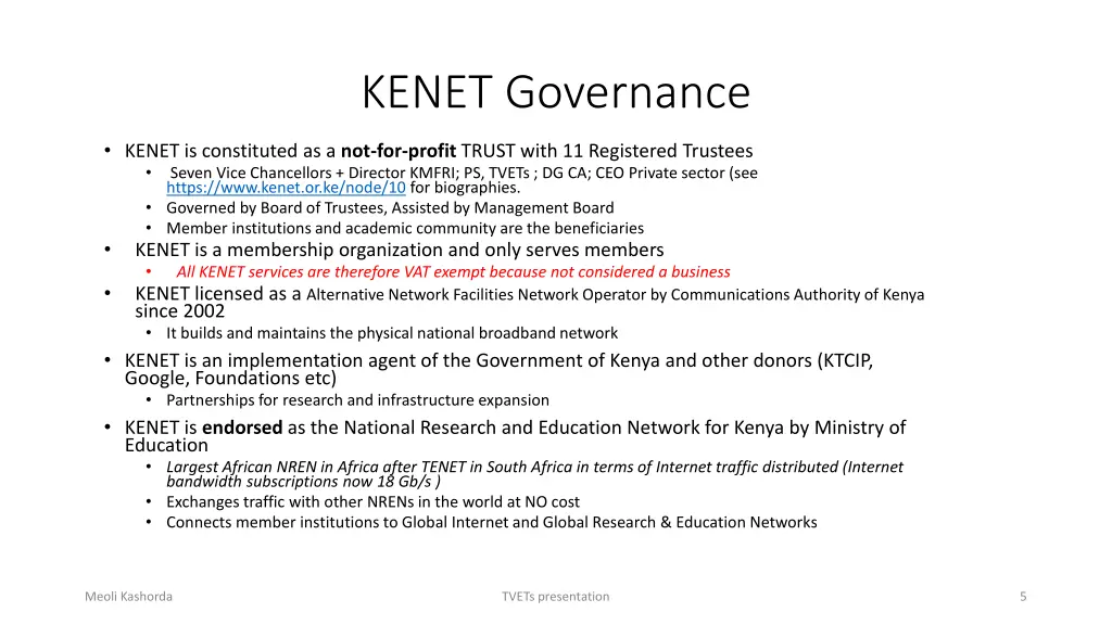 kenet governance