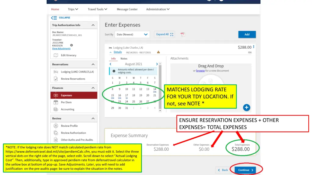 matches lodging rate for your tdy location