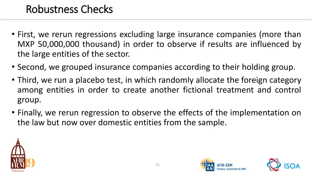 robustness checks robustness checks