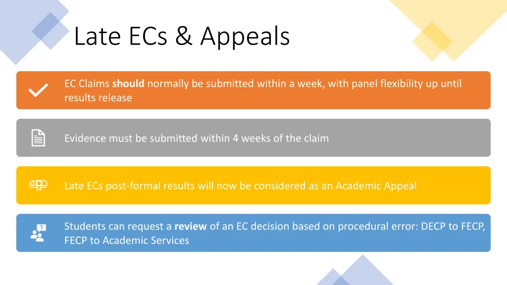 late ecs appeals