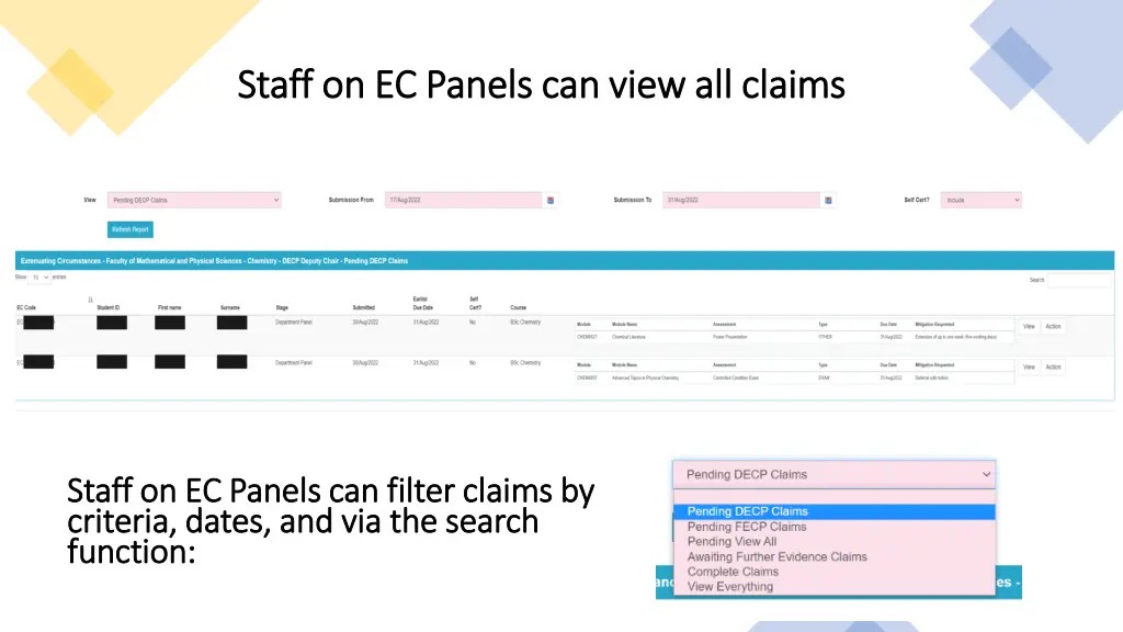 staff on ec panels can view all claims staff