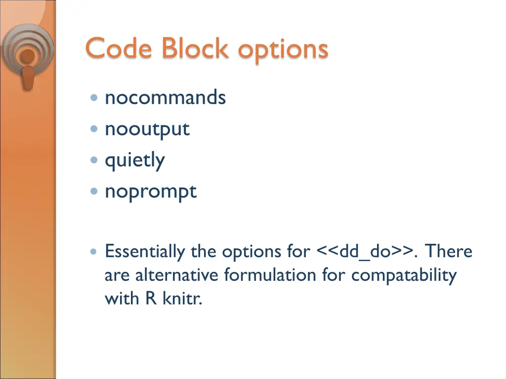 code block options