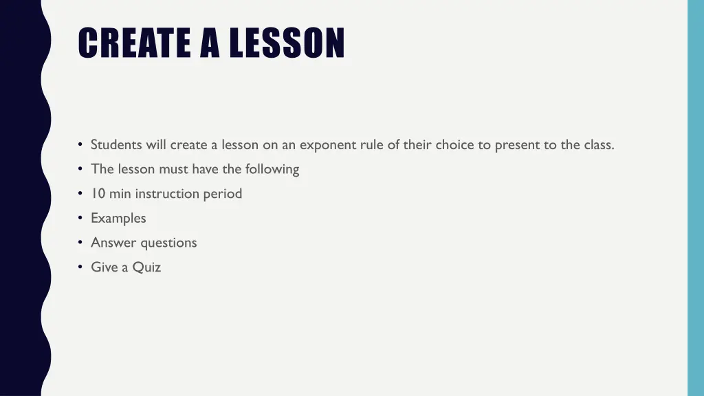 create a lesson