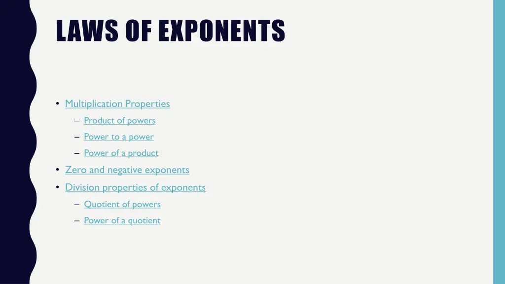 laws of exponents