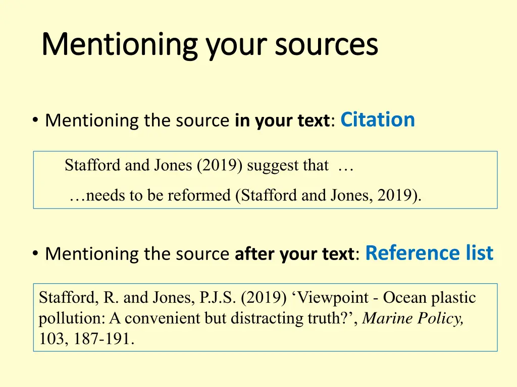 mentioning your sources mentioning your sources