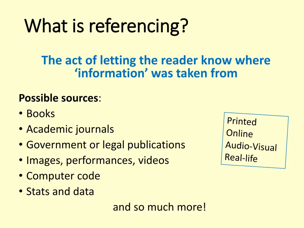 what is referencing what is referencing