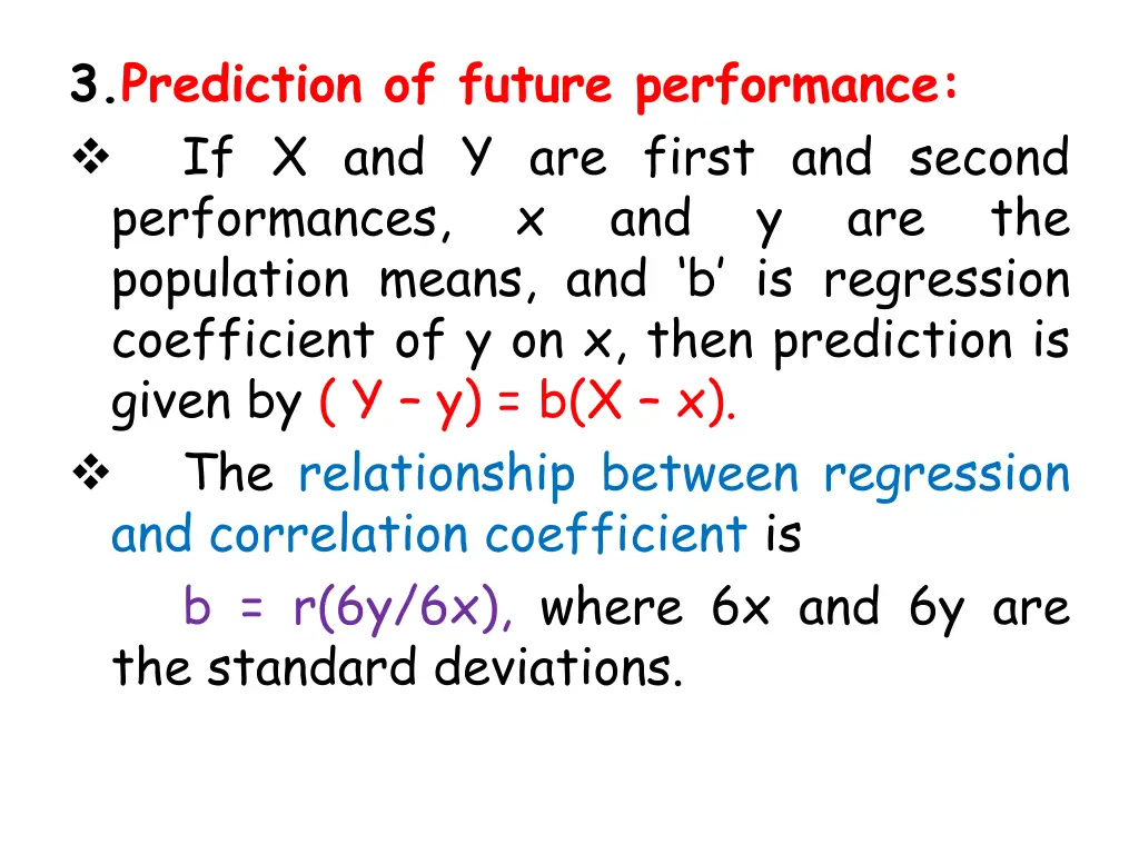 3 prediction of future performance